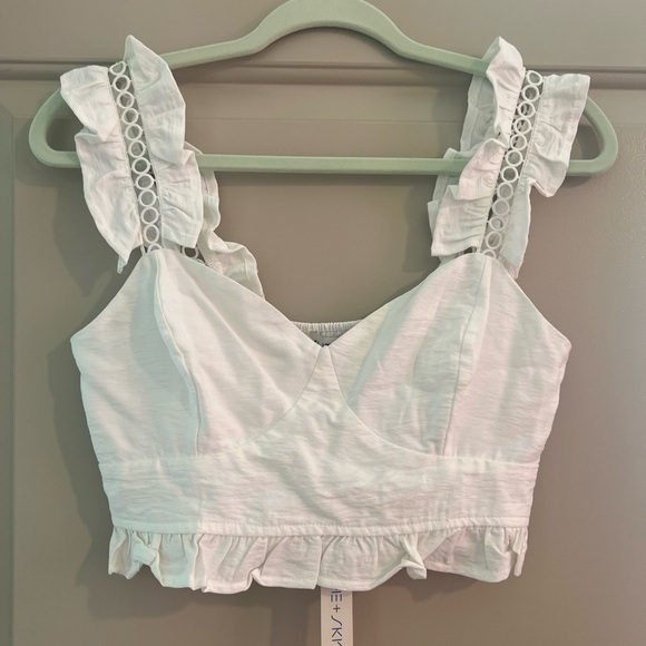 White Cropped Women’s Tank Top - Picture 1 of 6